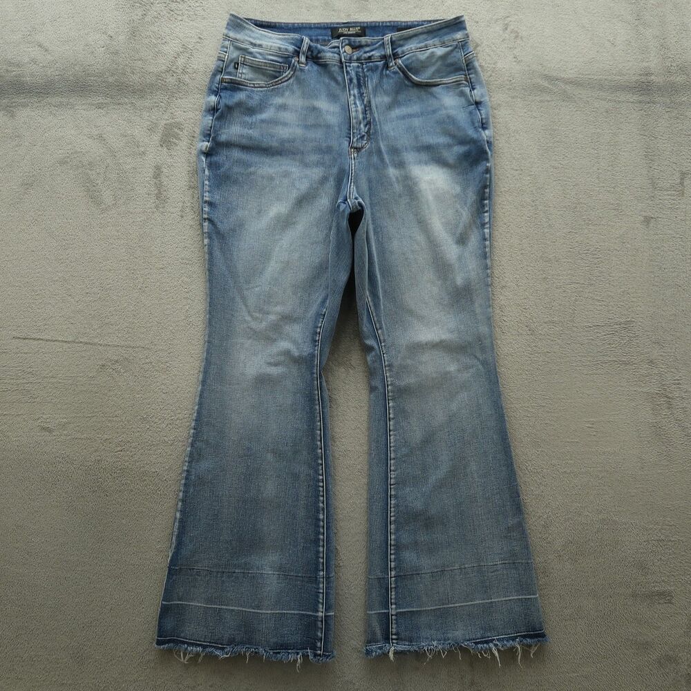 Judy Blue Jeans Women's Size 18W High-Rise Flare Denim 33" Inseam Distressed